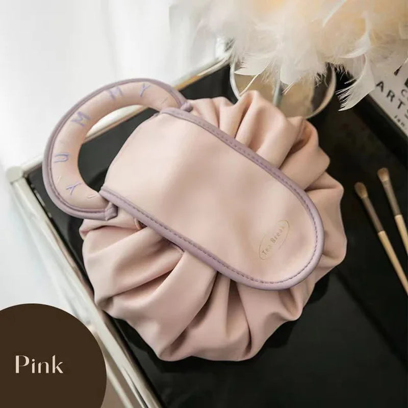 Portable Makeup Bag for Daily Use Fashion Women Large Capacity Travel Toiletry Bags Ladies Drawstring Cosmetic Storage Pouch